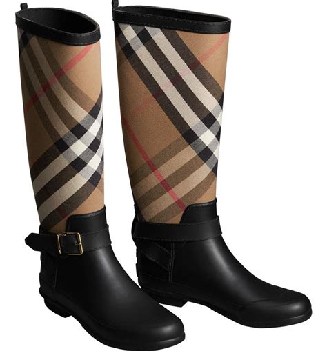 burberry knit-trimmed rain boots|burberry rain boots for women's.